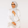 Gepunkteter Chiffon Hijab Weiß