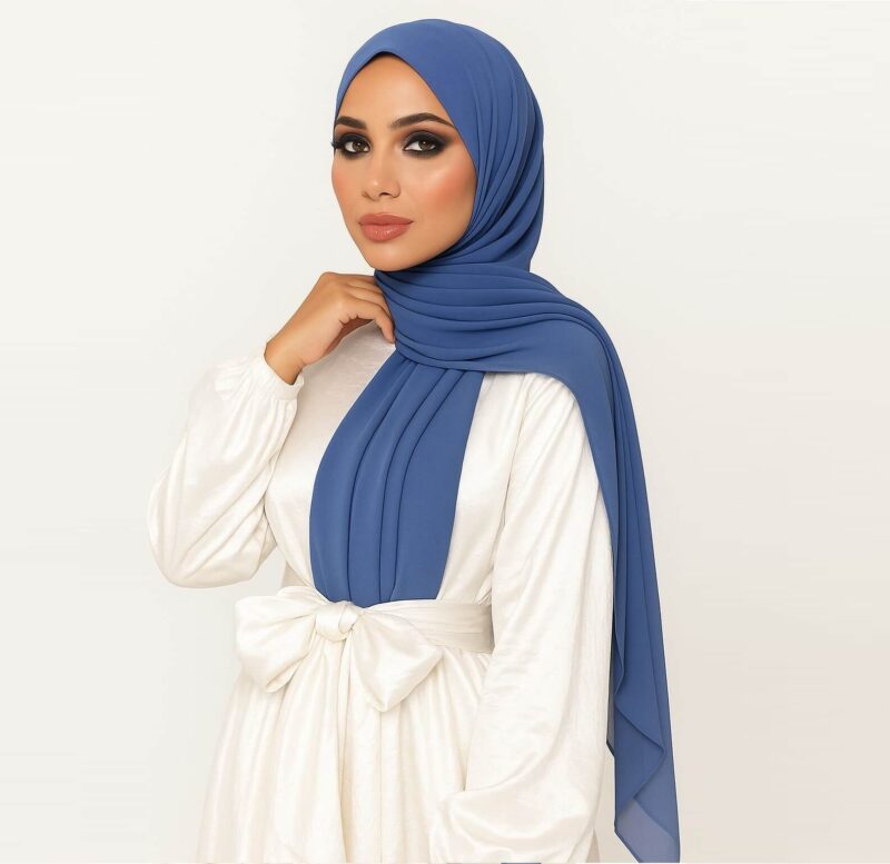 Premium Chiffon Hijab Azureblau