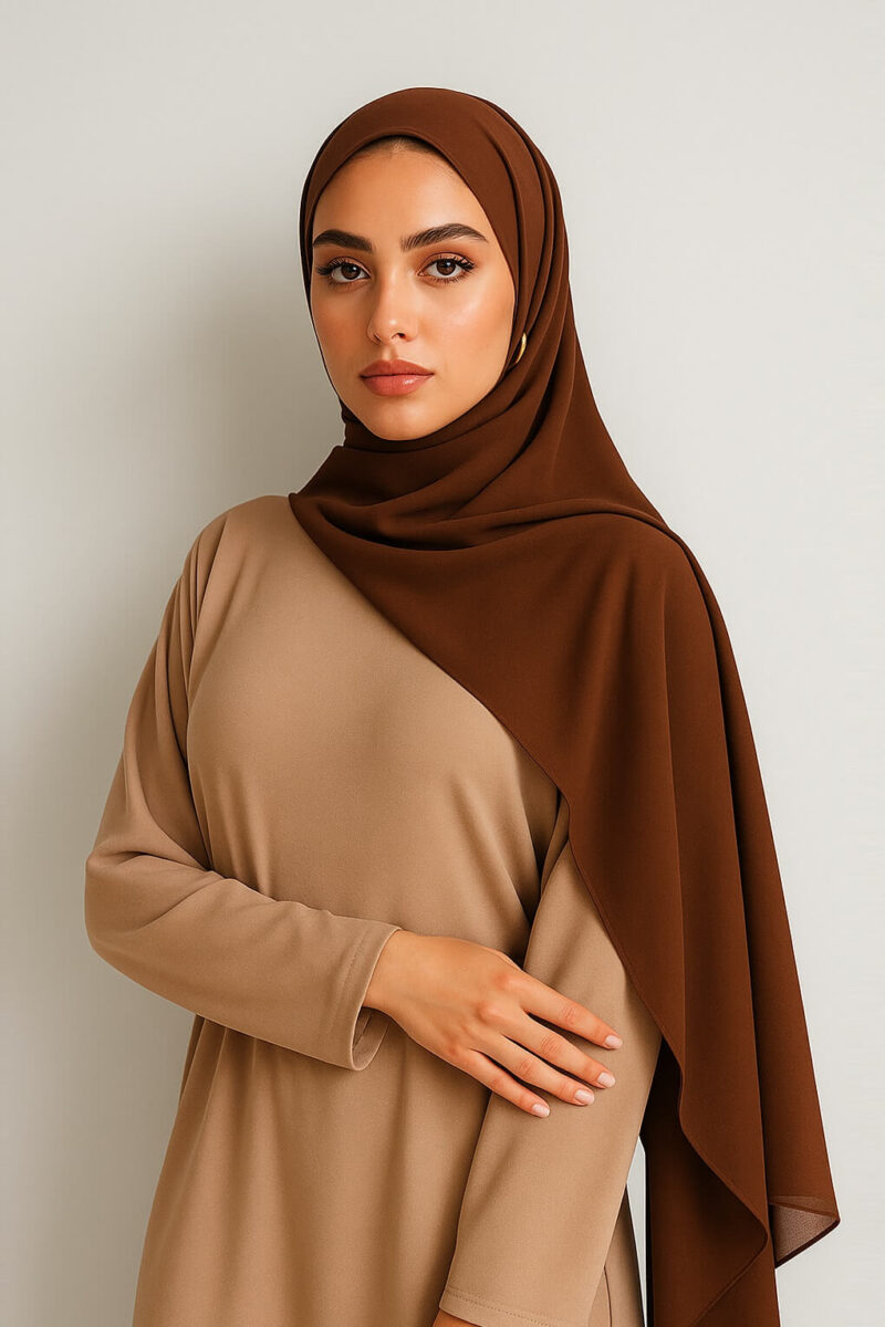 Premium Chiffon Hijab Braun