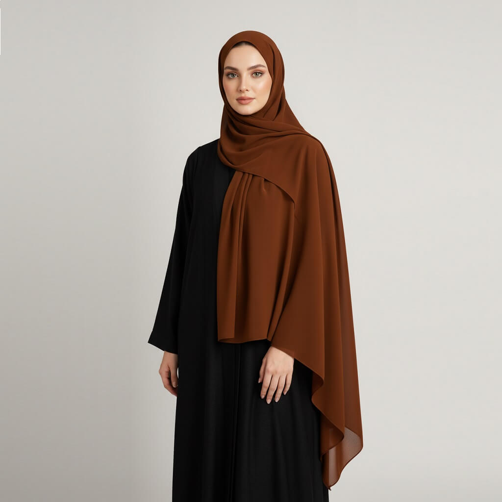 Chiffon Hijab Braun