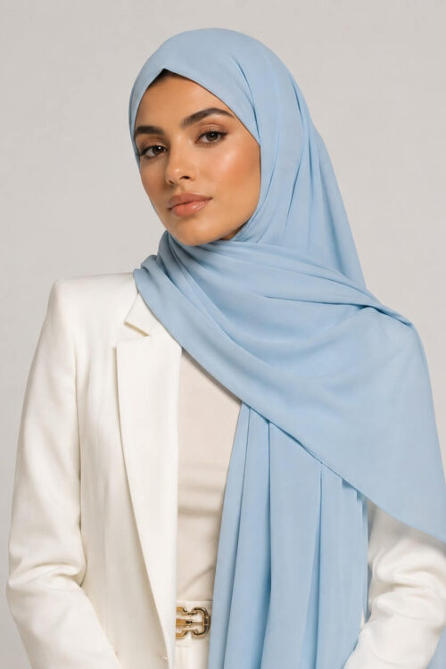 chiffon hijab hellblau
