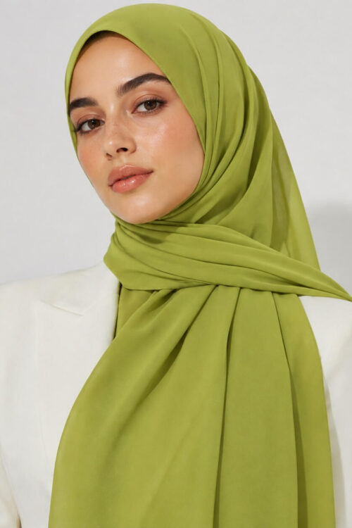 Chiffon Hijab Naturgrün