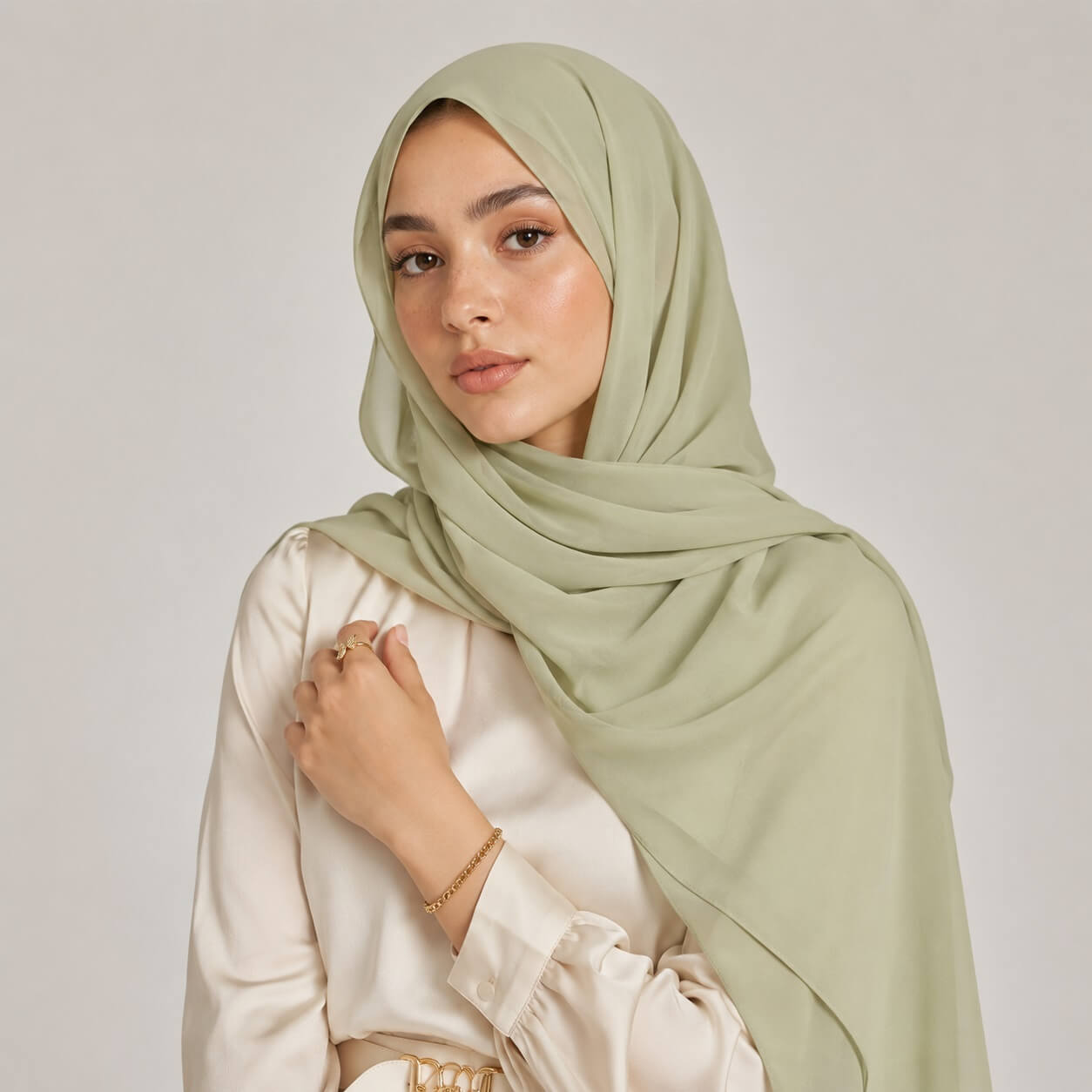 Chiffon Hijab kaufen Salbeigrün