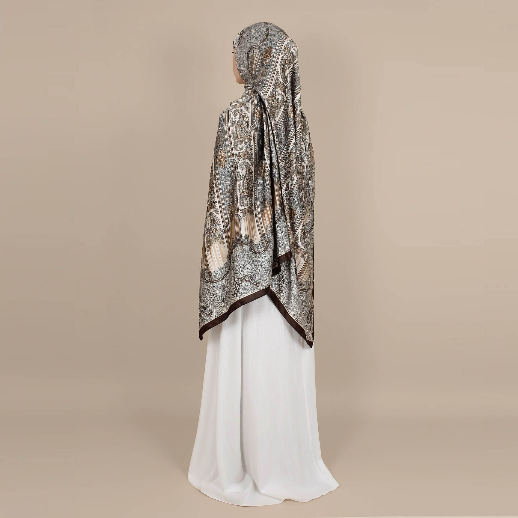 Oriental Shine Hijab - Brown Velvet