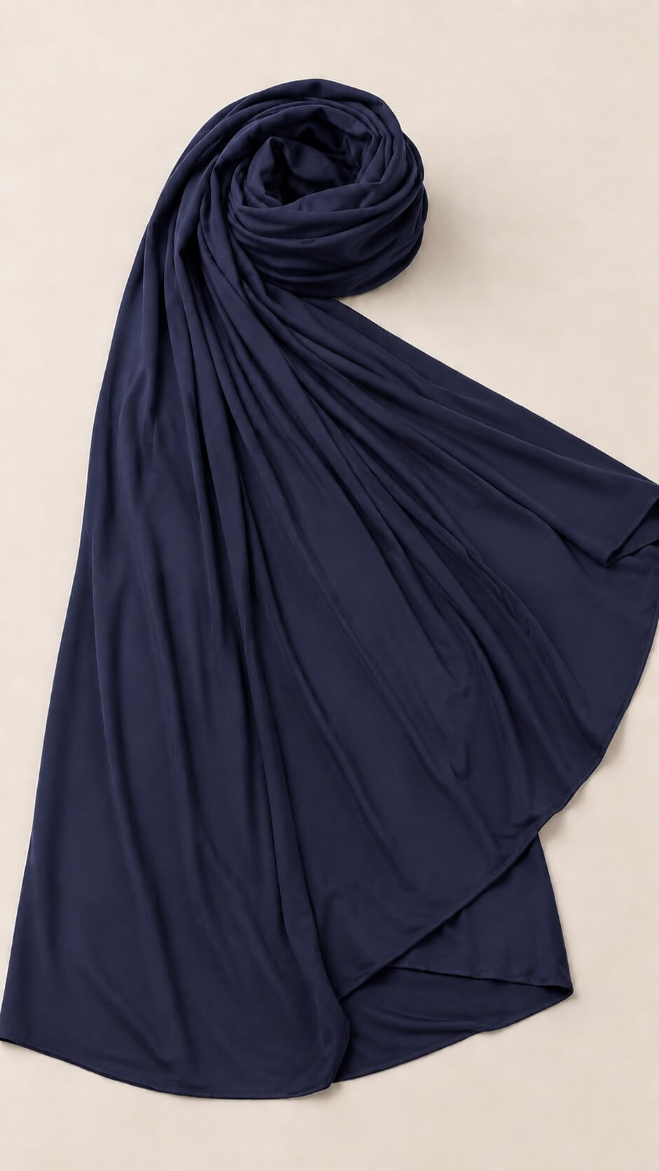 Dunkelblaues Jersey Kopftuch Navy Detailaufnahme