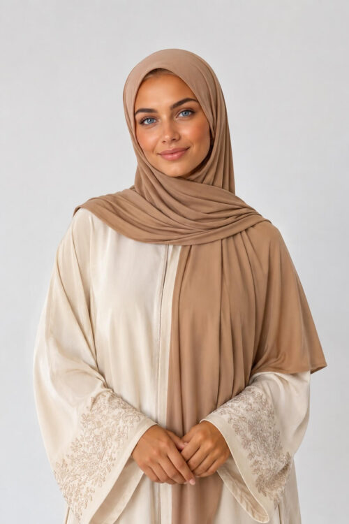 Premium Jersey Hijab in Sand Beige – Business-Look