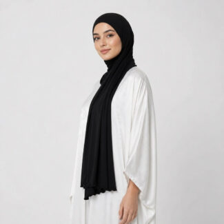 Jersey Line Hijab Schwarz