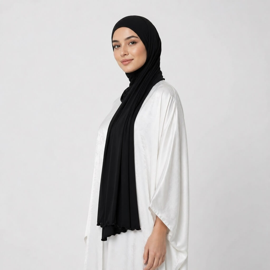 Jersey Line Hijab Schwarz Jersey Line Hijab Schwarz