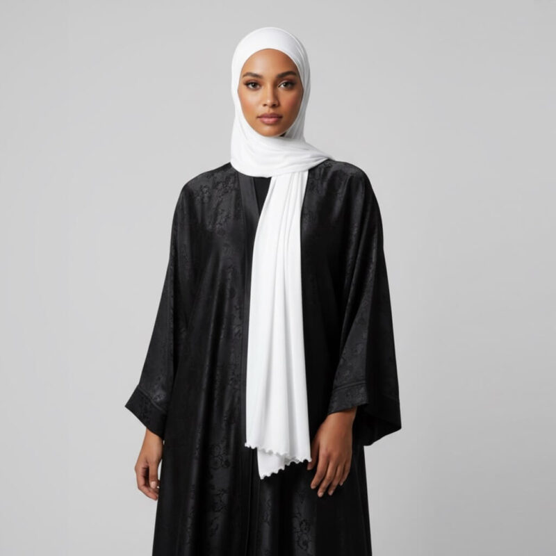 Jersey Line Hijab White