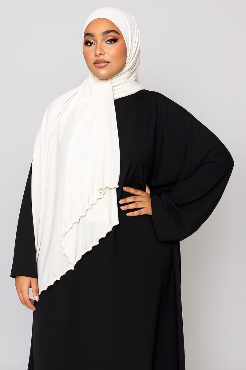 Jersey Line Hijab White