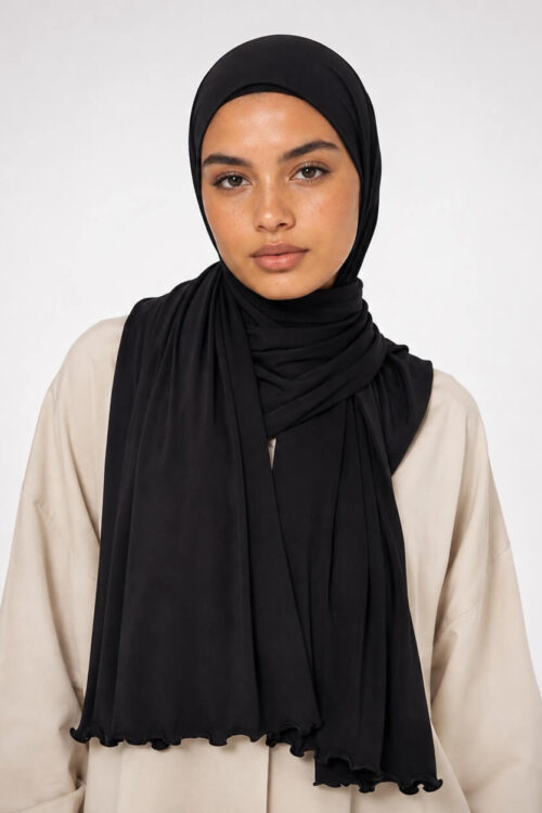 Jersey Line Hijab in Schwarz – Alltags-Basic günstig