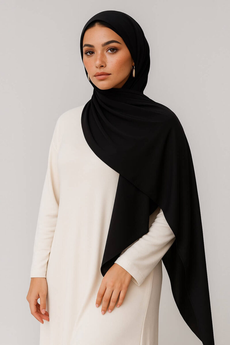 Liquid Jersey Hijab Black