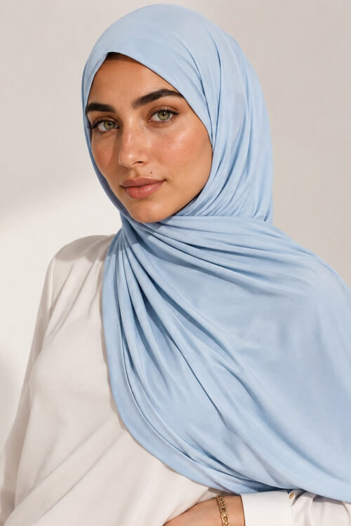 Liquid Jersey Hijab Hellblau – luftiger Sommerlook