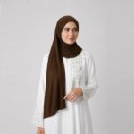 Premium Jersey Hijab Braun