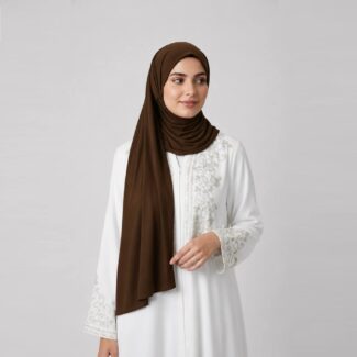 Premium Jersey Hijab Braun