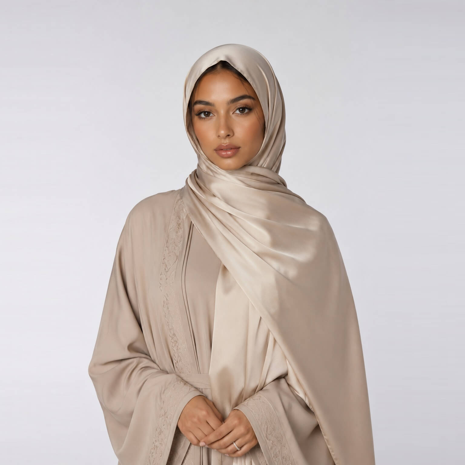 Satin Hijab - Barely Beige