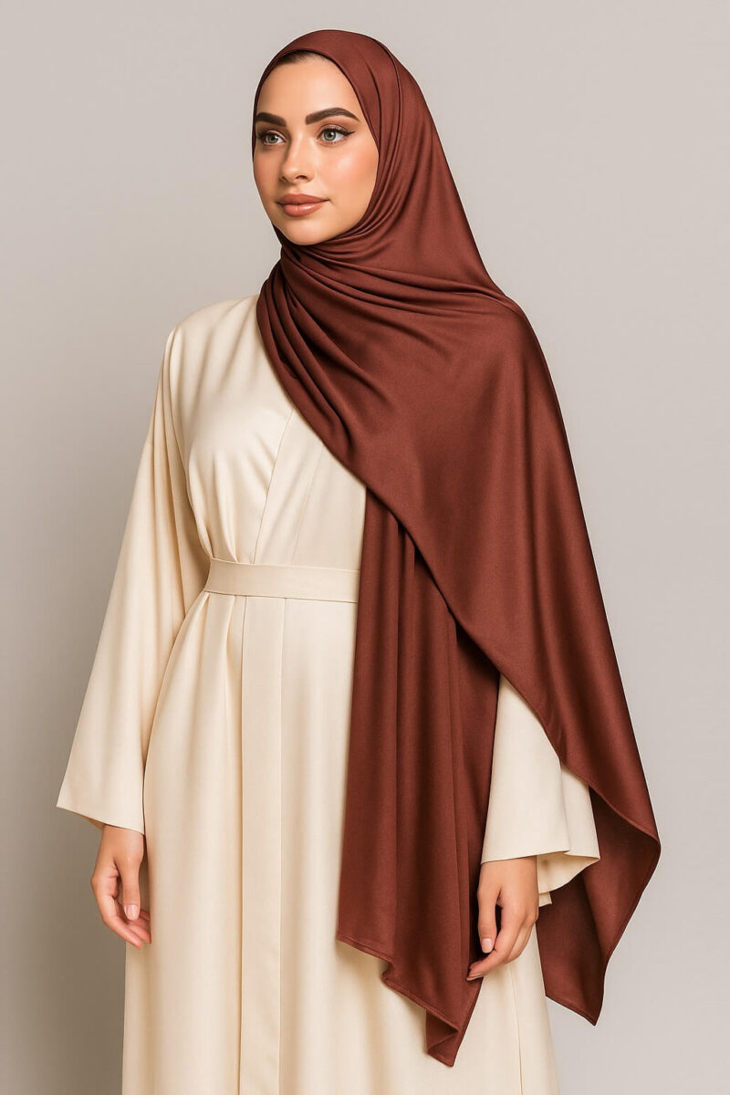 Satin Jersey Hijab Chocolate