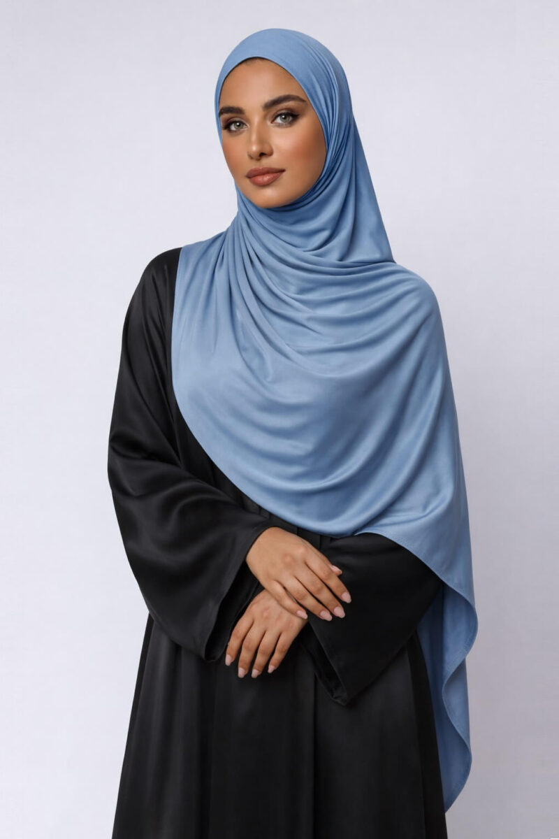 Satin Jersey Hijab Denim Blue NEU