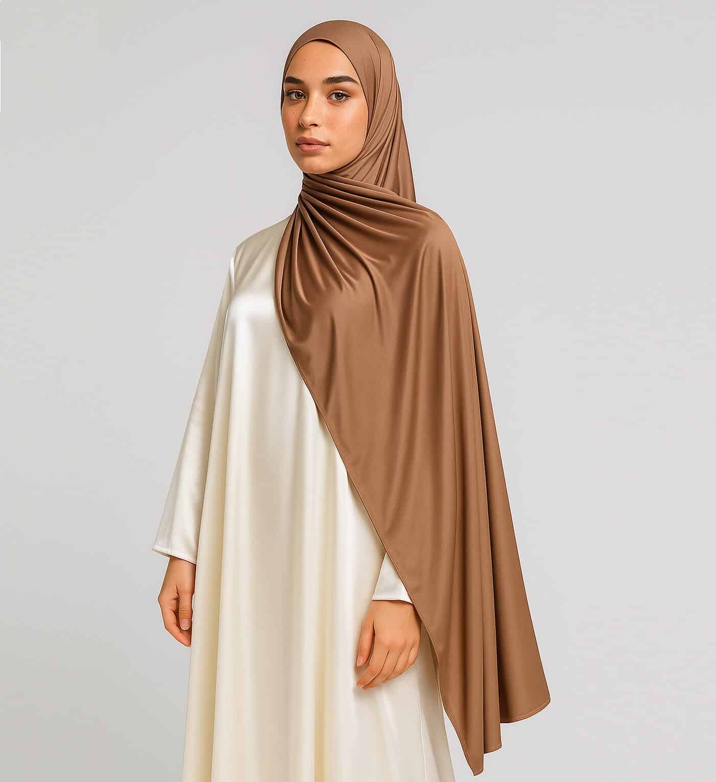 Satin Jersey Hijab Desert