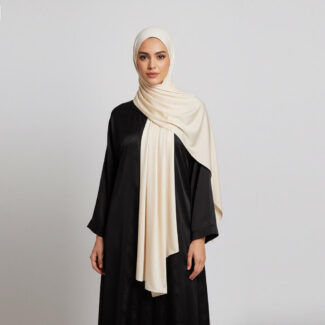 Satin Jersey Hijab Ecru