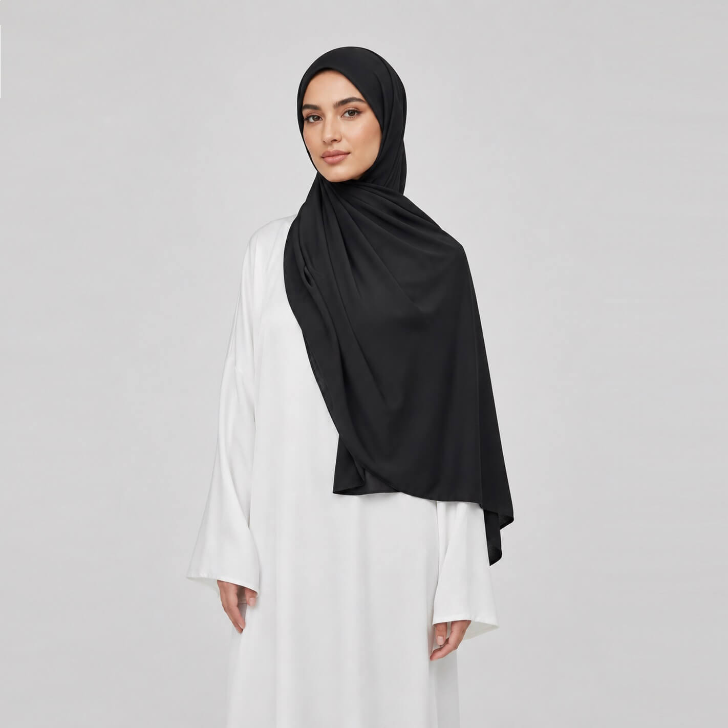 Satin Jersey Hijab Intense Black