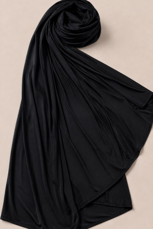 Satin Jersey Hijab Schwarz kaufen