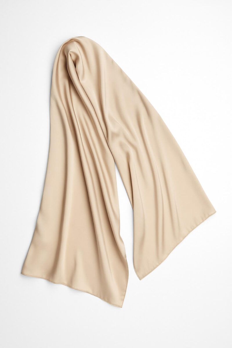Satin Kopftuch Beige