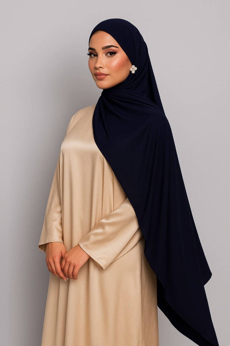 Liquid Jersey Hijab Navy