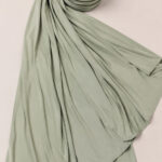 Liquid Jersey Hijab - Olive Olivgrünes Liquid Jersey Kopftuch Detailaufnahme