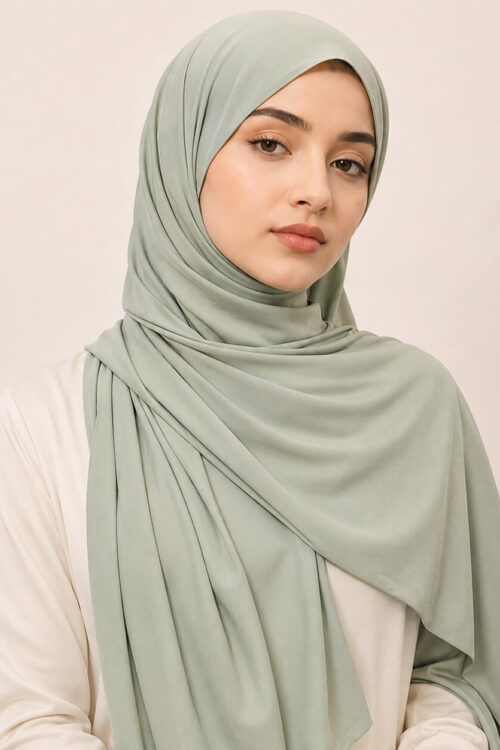 Liquid Jersey Hijab in Olive – erdiger Herbstlook
