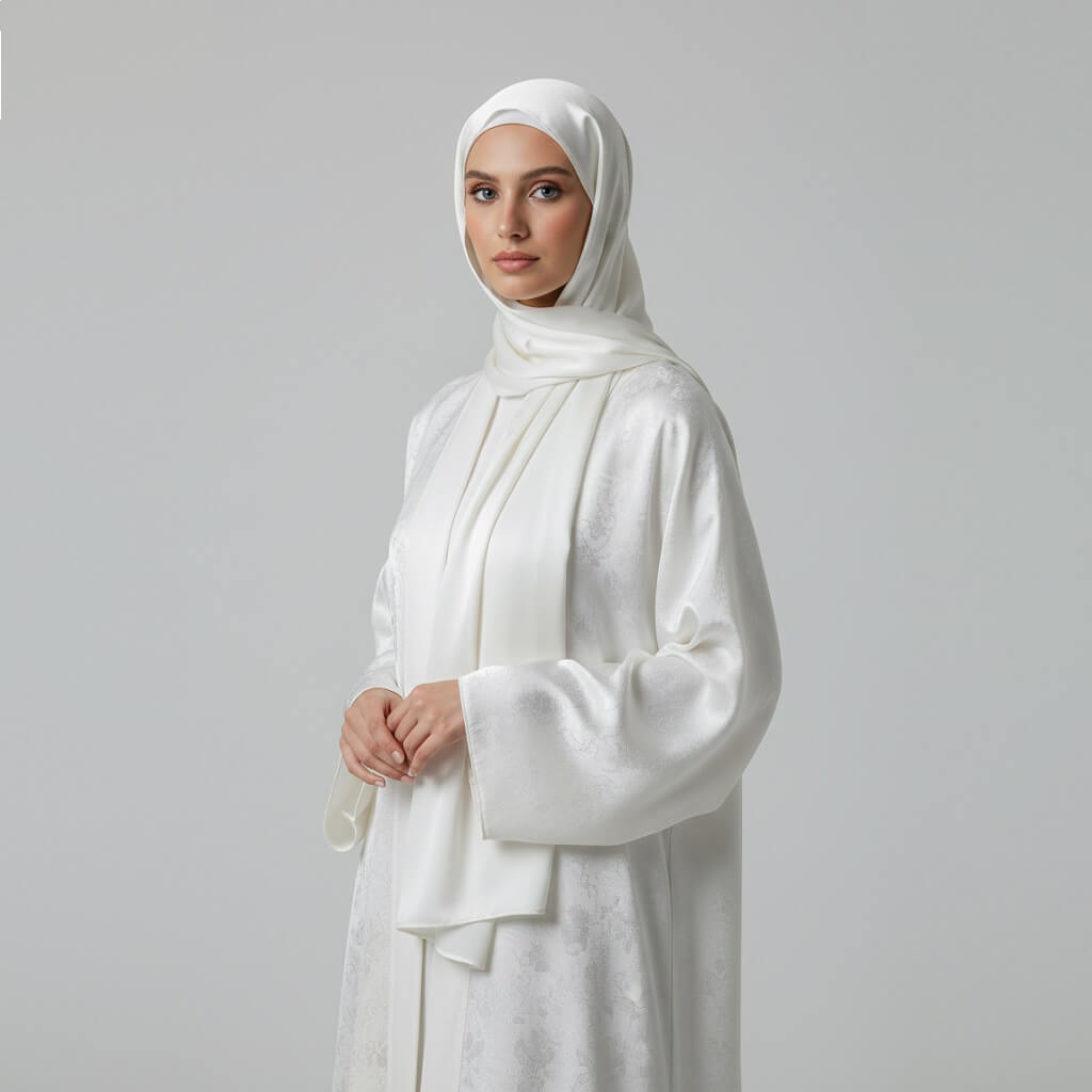 Satin Hijab Weiß