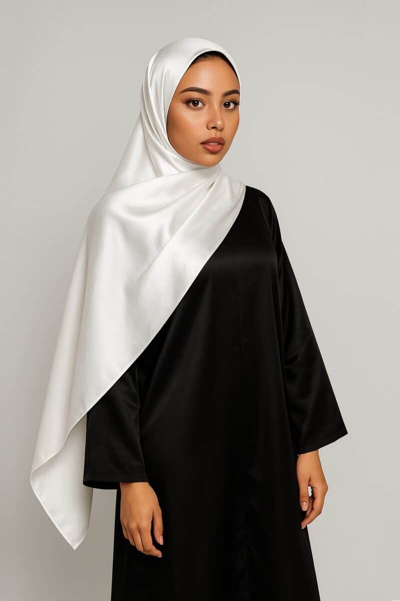 Satin Hijab Weiß