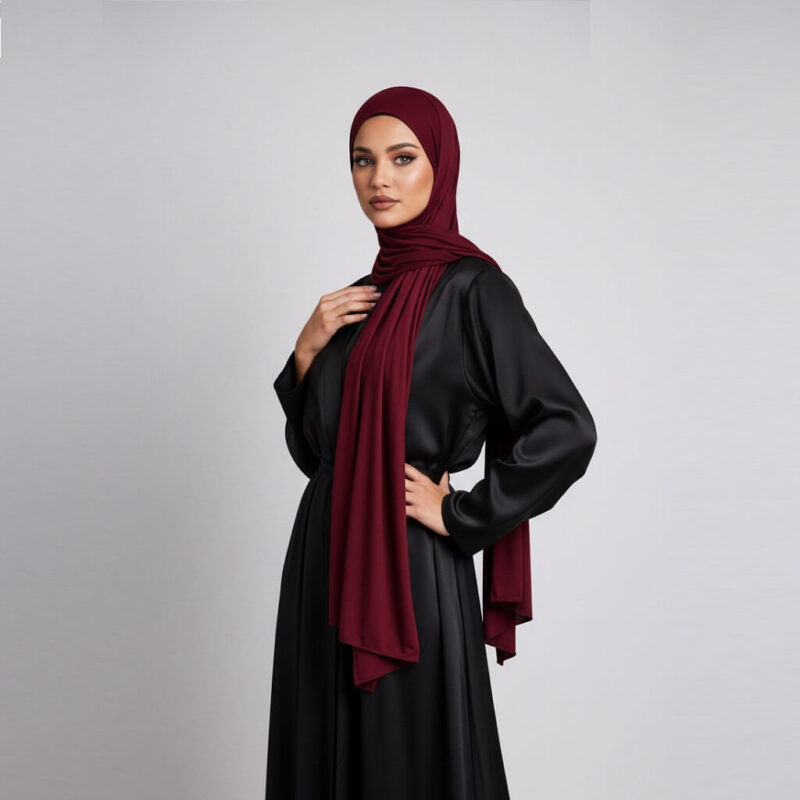 Jersey Hijab Burgunder