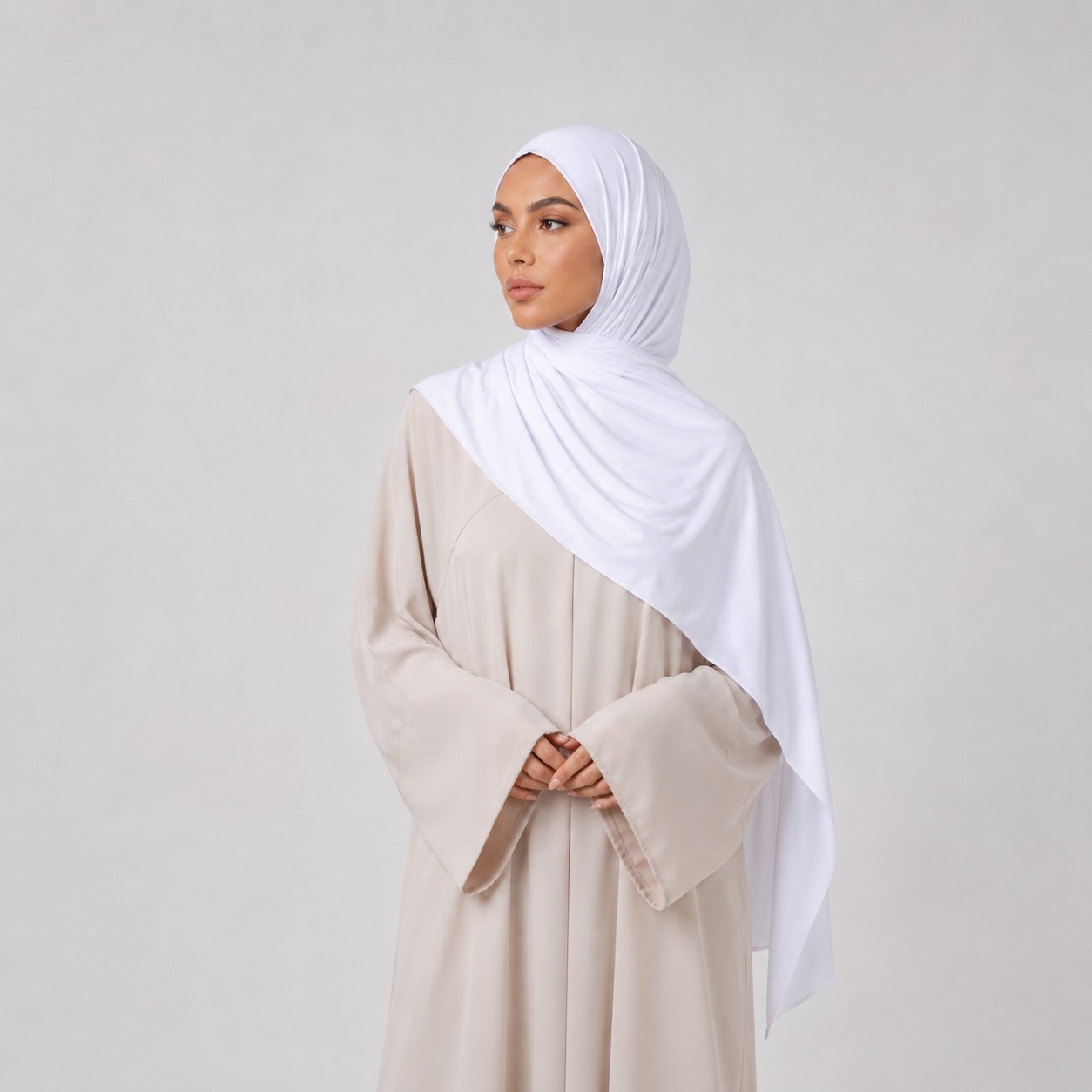 Jersey Hijab Weiss