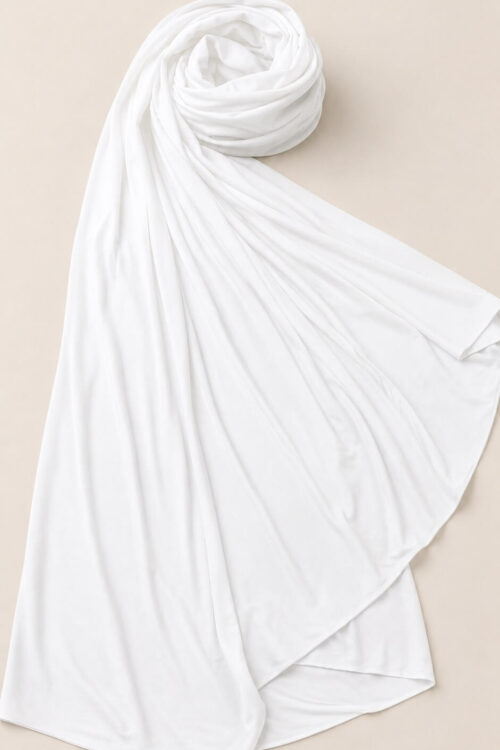 Weißes Jersey Kopftuch Detailansicht Material
