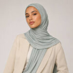 Liquid Jersey Hijab - Mintgrün Liquid Jersey Hijab in Mintgrün – frischer Frühlingslook