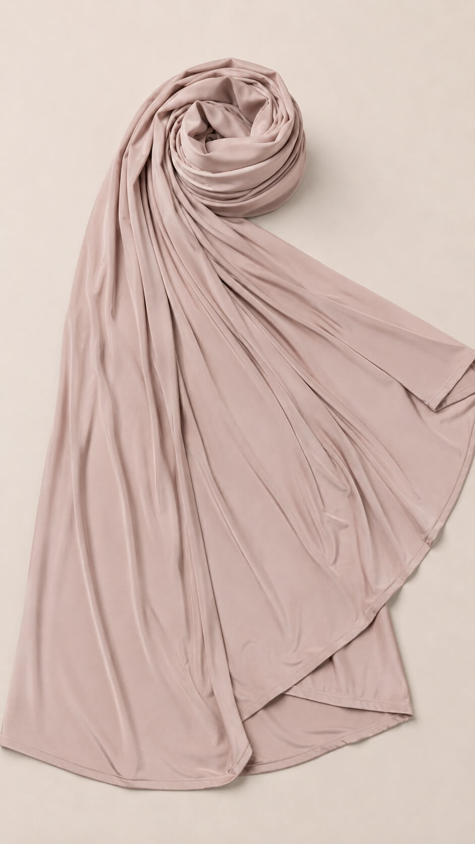 Rosafarbenes Liquid Jersey Kopftuch Rosé Detailaufnahme