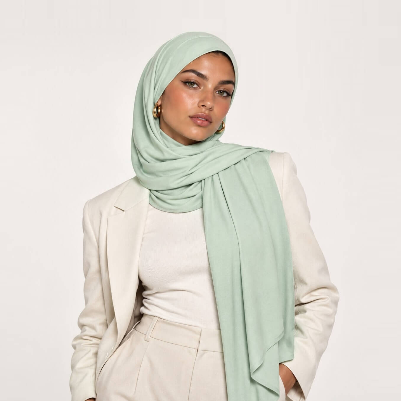 Jersey Hijab Mintgrün