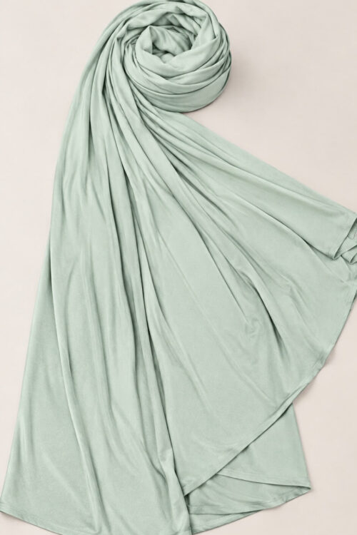 Start Jersey Hijab Mintgrün Nahaufnahme