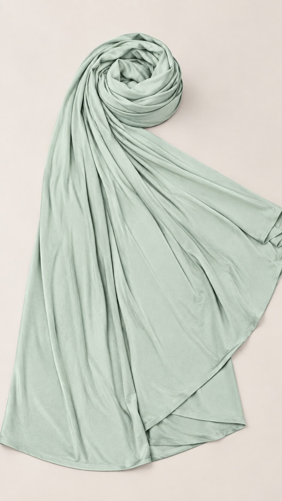 Jersey Hijab Mintgrün Nahaufnahme
