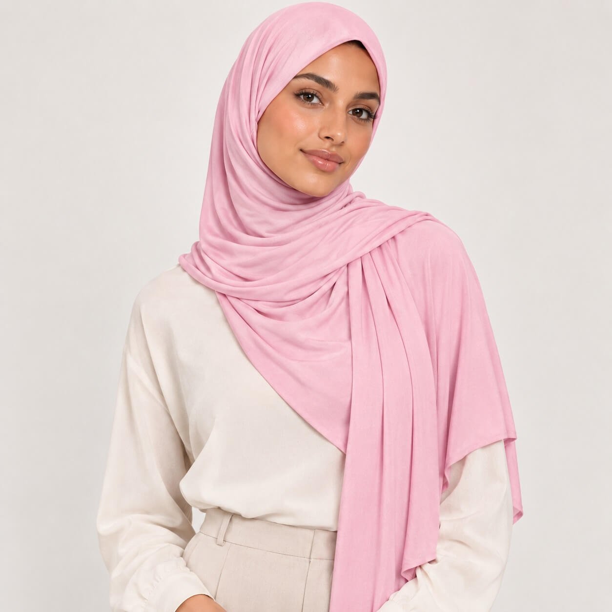 Liquid Jersey Hijab Rosa 3