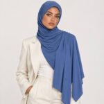 Liquid Jersey Hijab Blau